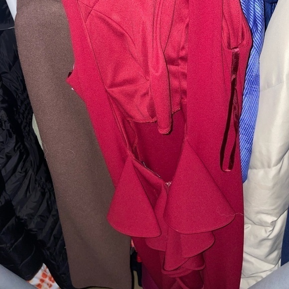 𝅺Stunning Ball Dress, Wine Red, Sequin Hearts - Picture 12 of 12